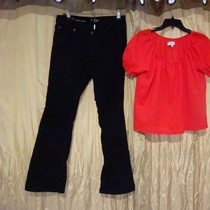 Black bootcut corduroy pants